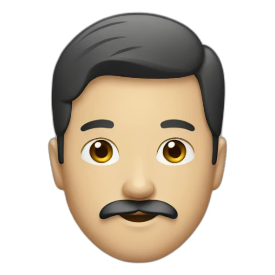 asian designer with mustache and beard sticker