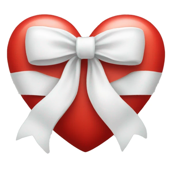 Red heart with a white bow sticker