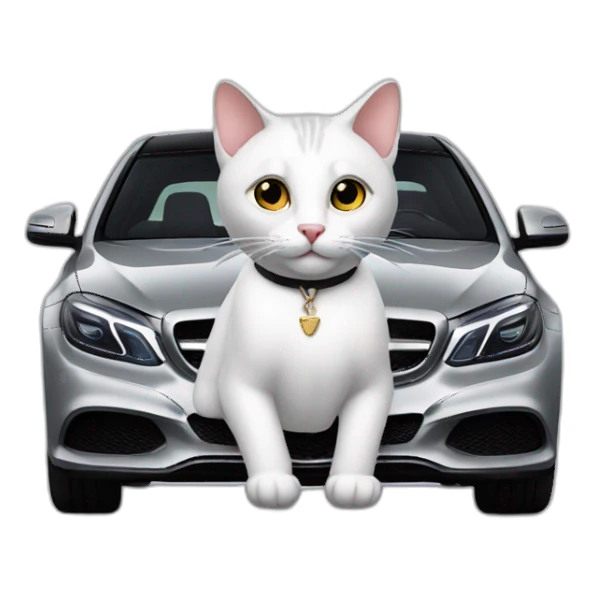 cat drive a Mercedes sticker