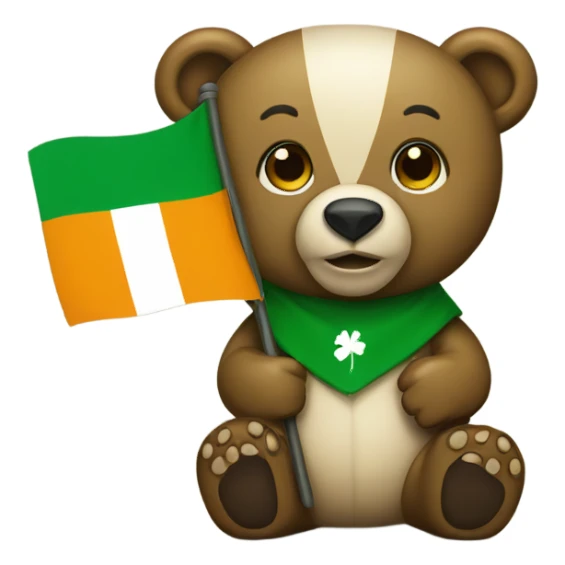 Bear with Ireland flag sticker