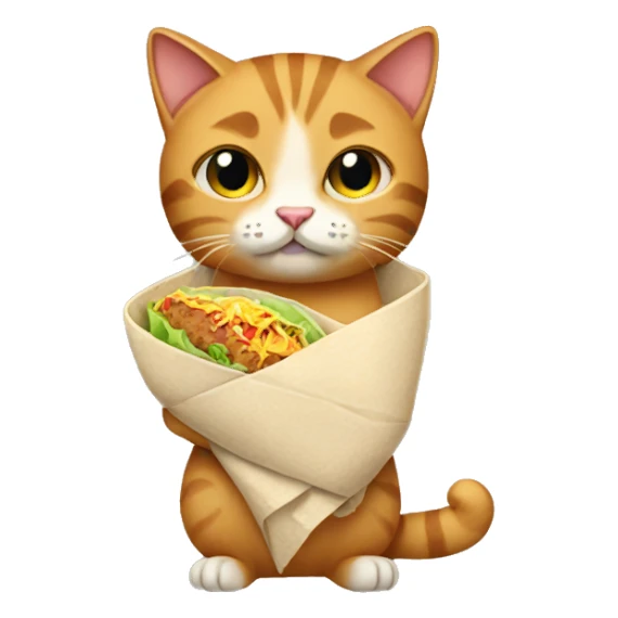 Cat holding a burrito sticker