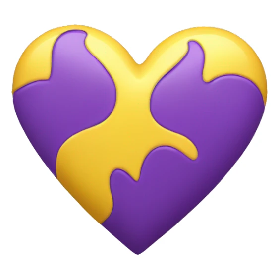 Purple and Yellow heart sticker