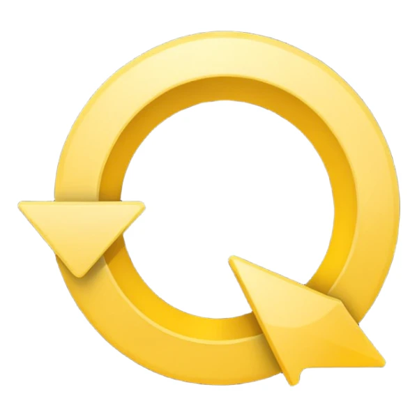 Prompt 15: "Is your backup plan."
Graphic: 🔄 Refresh/loop arrows icon (white with yellow highlights).
Animation: Arrows rotate smoothly.
Background: Transparent. sticker