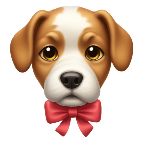 cute dog with a bow sticker