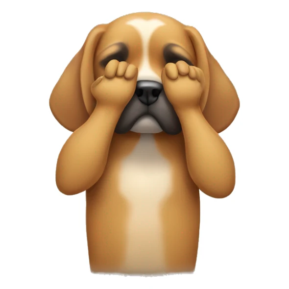 Dog covering eyes  sticker