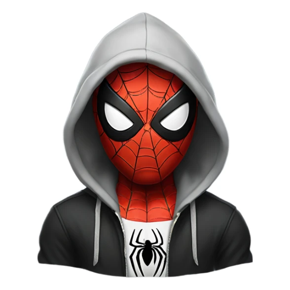Black Spider-Man with hoodie sticker