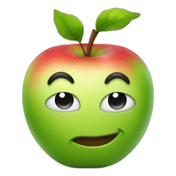 smirking apple sticker