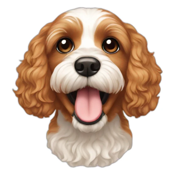 cavapoo white mouth sticker