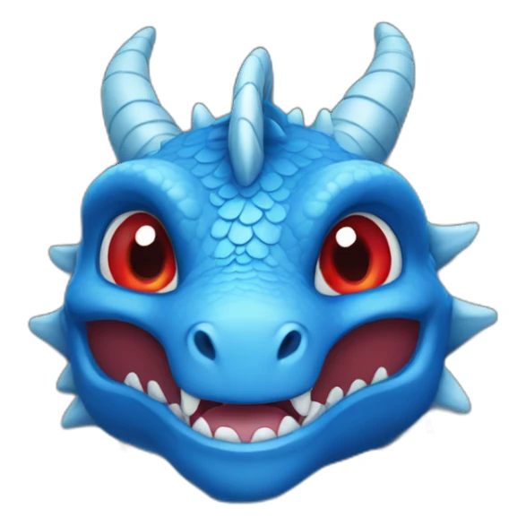 blue dragon with red eyes sticker