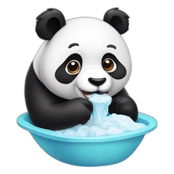 Panda eating ice créma sticker