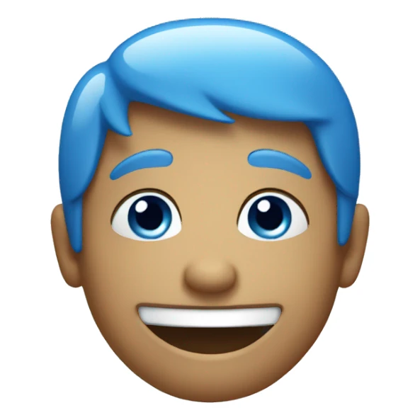 blue happy face sticker