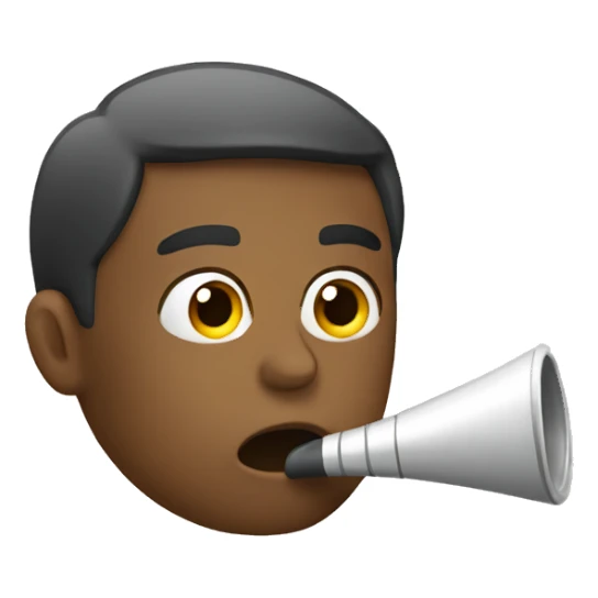 Guy blowing a whistle sticker