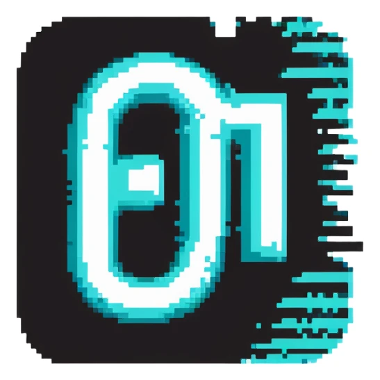 TikTok logo with black and turquoise glitch effect sticker