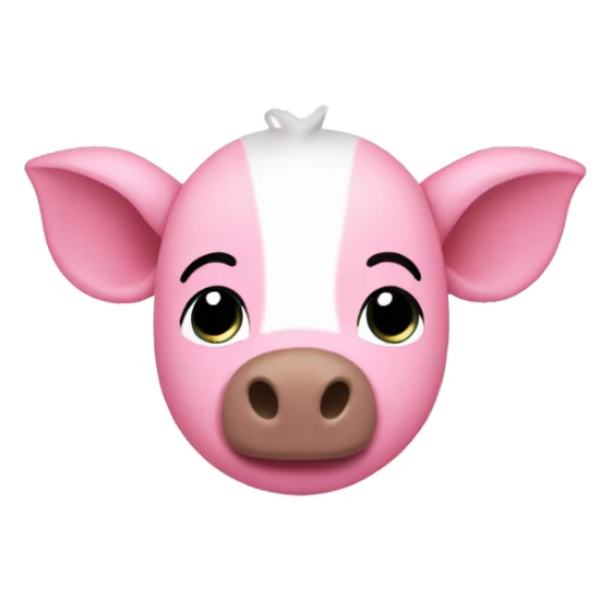 Nariz de cerdo, color rosa, fondo blanco  sticker