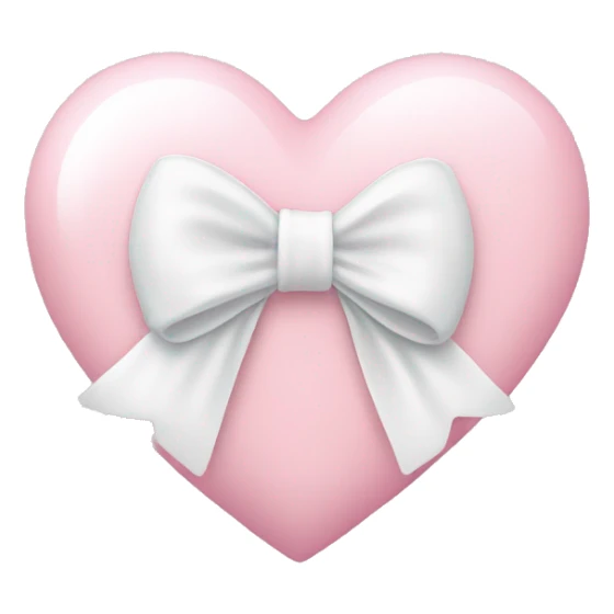 light pink heart with a white bow  sticker