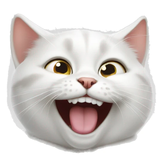 White British cat is laughing  sticker