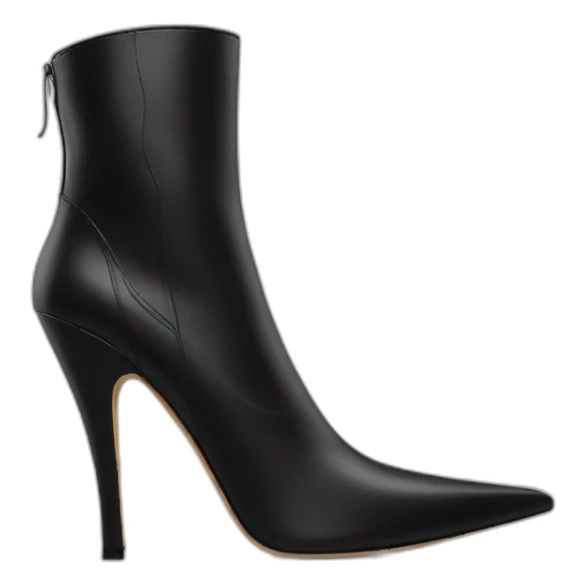 Black leather boots long heels  sticker