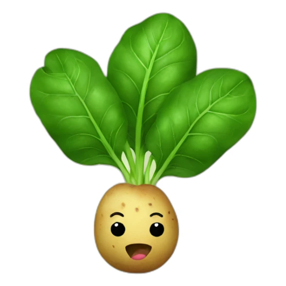 A spinach and a potato singing together sticker