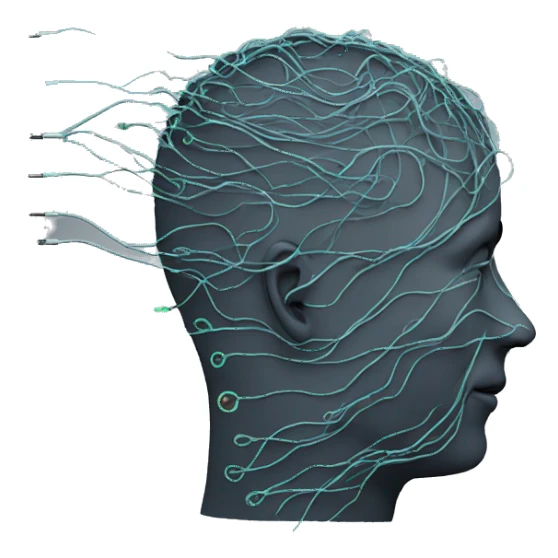 wires on men's head sticker