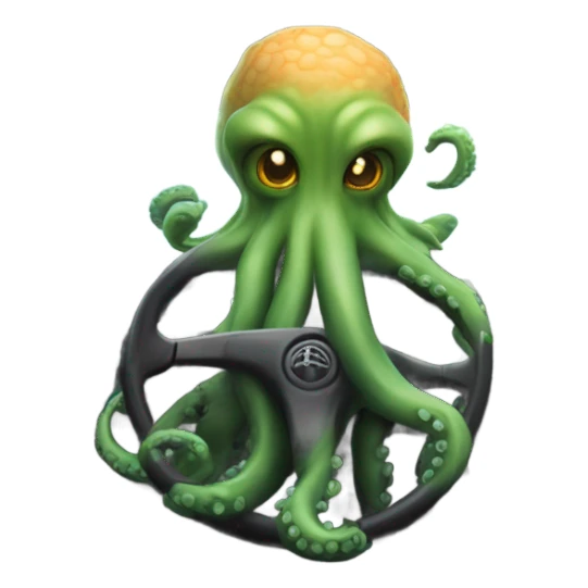 Kraken driving a minivan with a machine gun  sticker