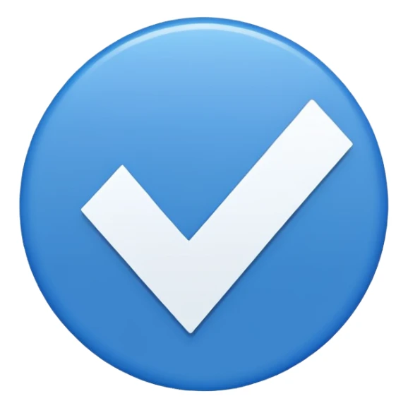 Centang putih di dalam lingkaran biru sticker