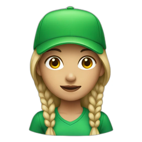 Girl with green cap sticker