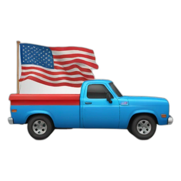 Un pickup avec un drapeau américain  sticker