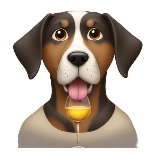 Dog-man hybrid sipping wine sticker