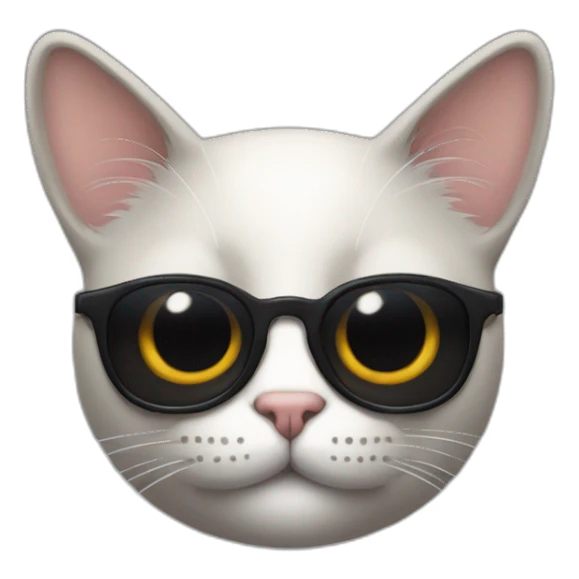 gato negro con lentes  sticker