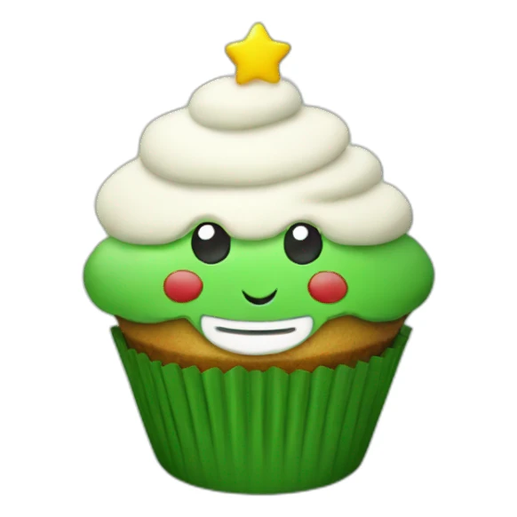 Happy Christmas tree cupcake sticker