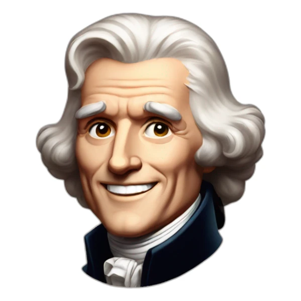 Thomas Jefferson smiling sticker