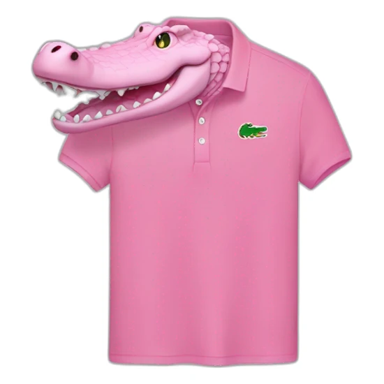 Crocodile with pink Lacoste tshirt sticker
