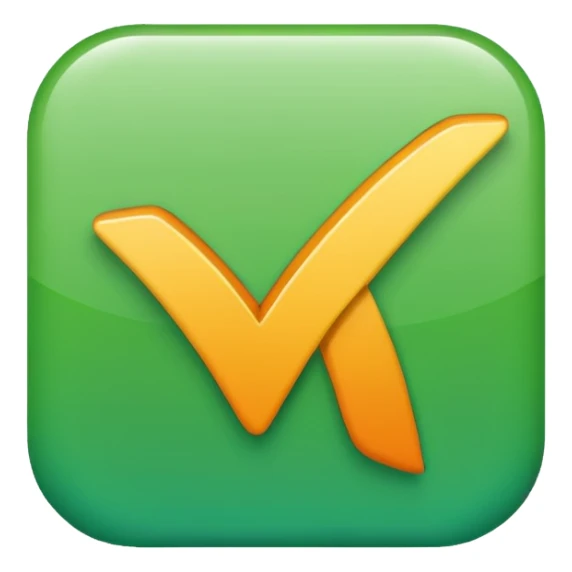 Green check mark with high flick no background sticker