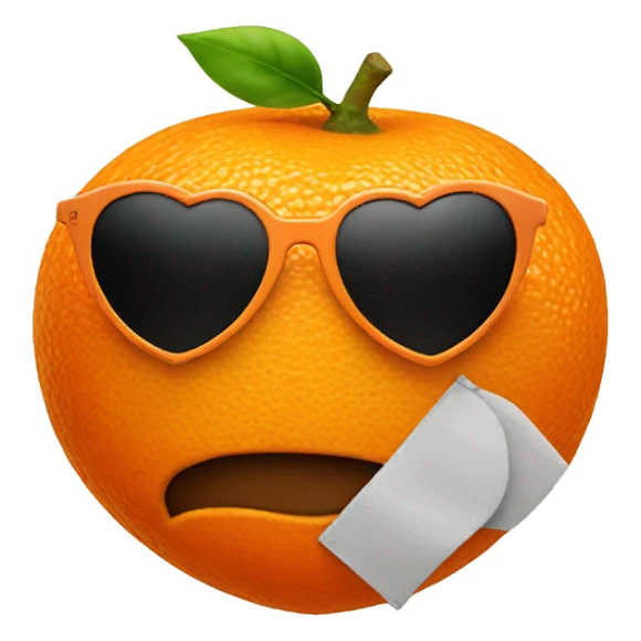 Orange heart with sunglasses  sticker