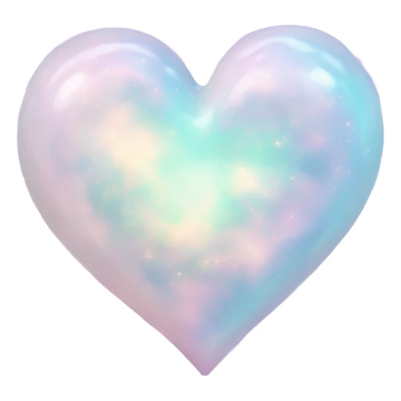 Pastel White iridescent nebula heart sticker