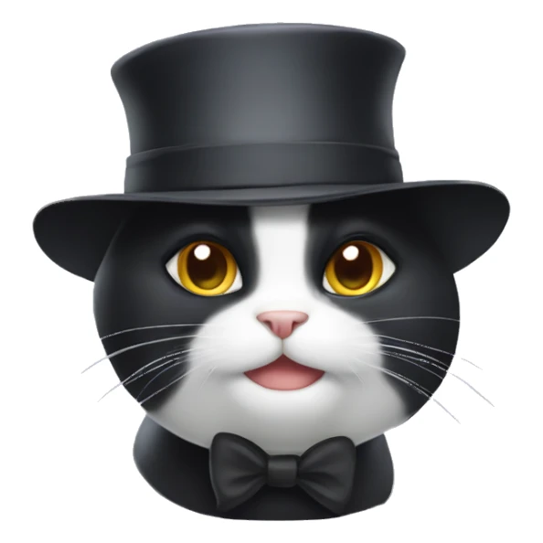 Tuxedo Cat with a hat sticker