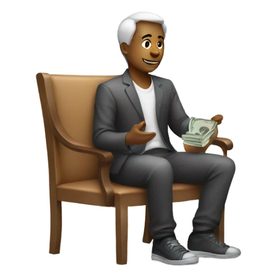 giving somebody money sitting down sticker