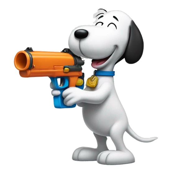 Snoopy with a squirt gun  sticker