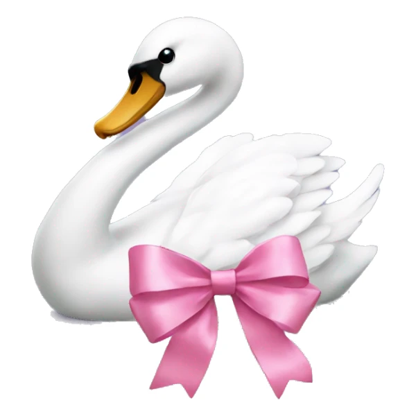 A swan with a pink bow  sticker