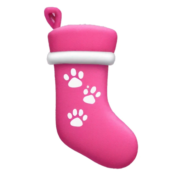 Pink paw print Christmas stocking sticker