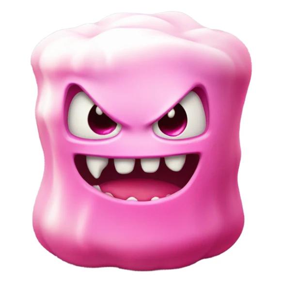 evil pink marshmallow  sticker