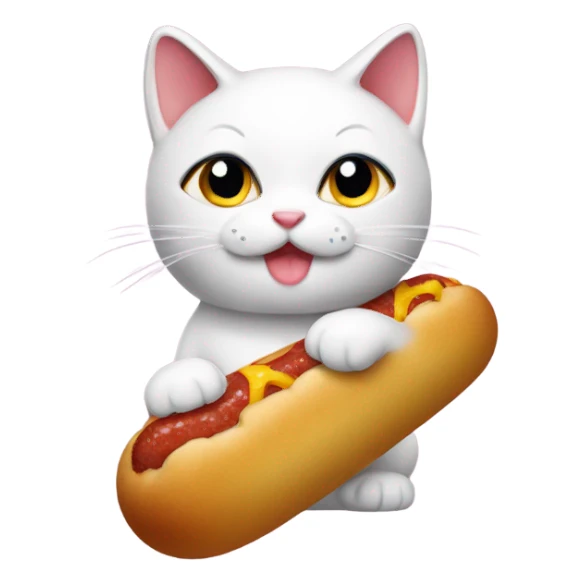 lucky cat holding a corndog sticker