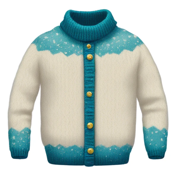 Knit sweater with winter glittery design sticker