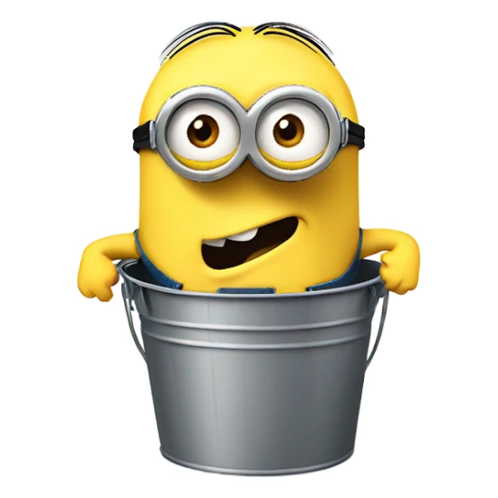 Minions stuck in a bucket sticker