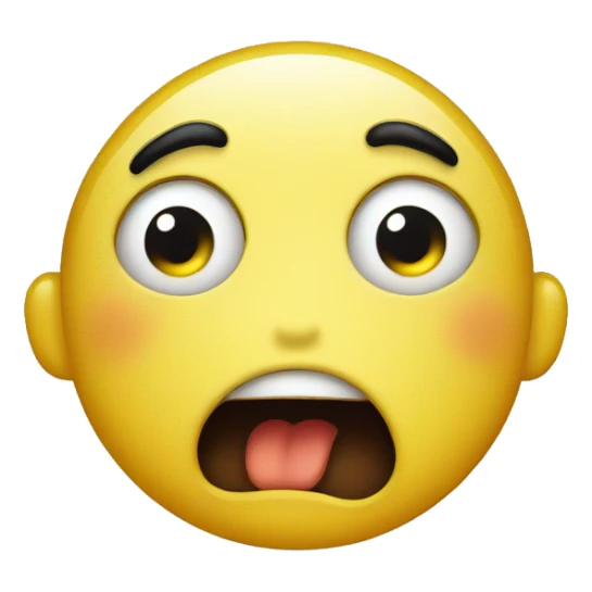 Yellow Surprised drooling emoji sticker