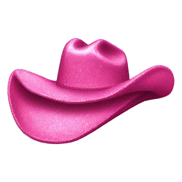 pink glitter cowboy hat sticker