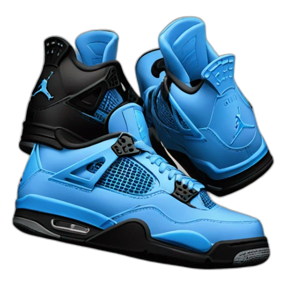 Jordan 4 blue and bLack sticker
