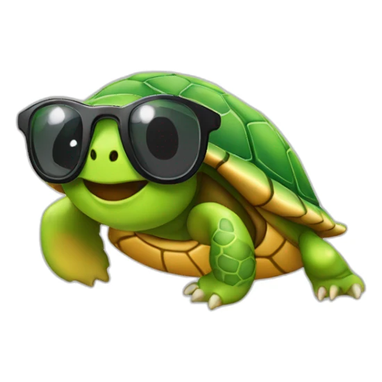 Tortue avec lunette de soleil  sticker