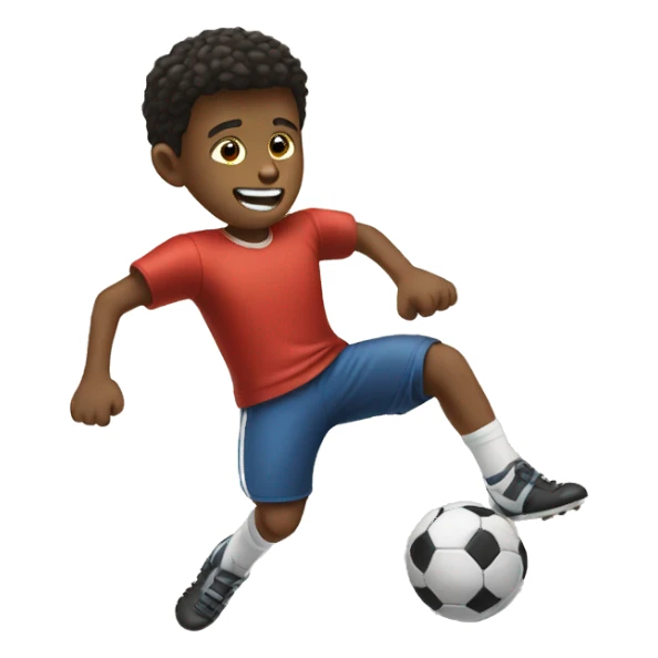 A boy kicks a football sticker