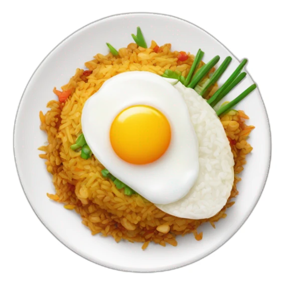 nasi goreng with egg on a plate sticker